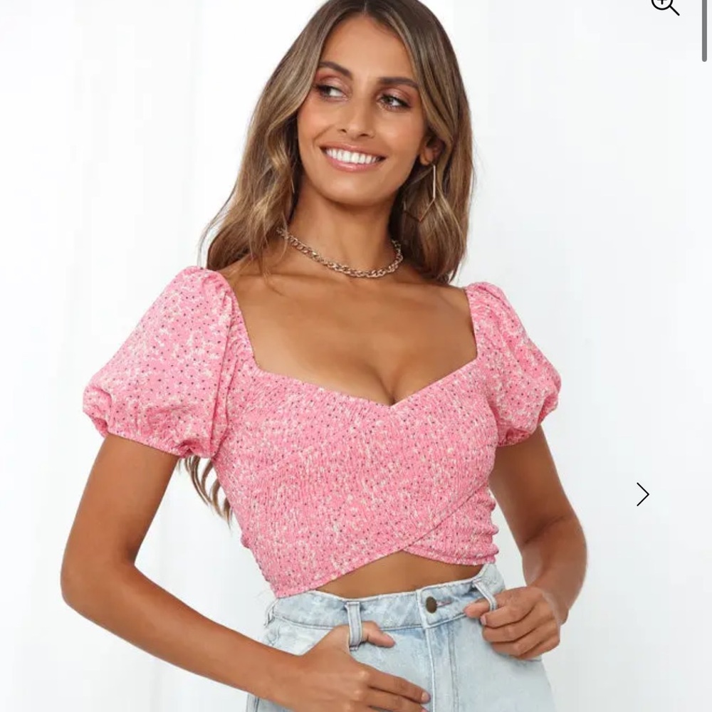 Hello Molly GET OUTTA MY DREAMS CROP PINK